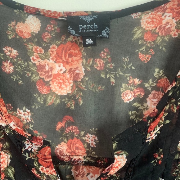 Perch by Blu Pepper blouse 2XL long sleeve blouse - Picture 4 of 4